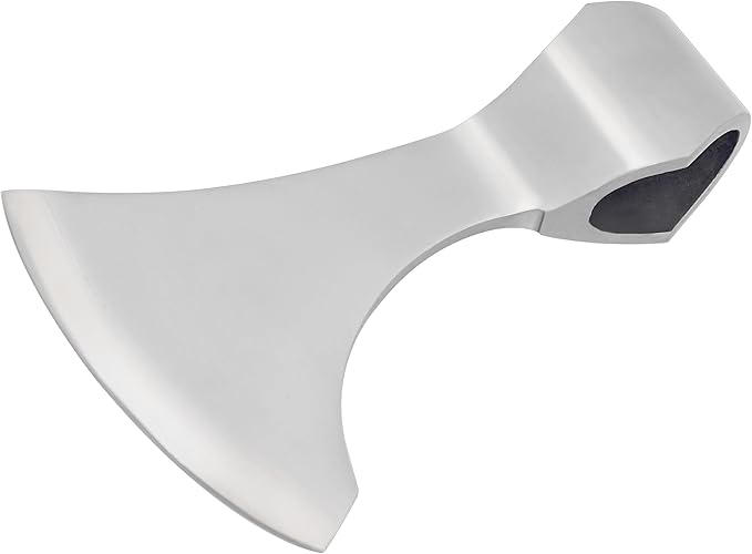 Viking Axe Head Medieval Cutting Edge with Highly Polished Carbon Steel Axe Head for Historical Reenactments, Renaissance Costumes, LARP, SCA - 6 inch, Silver