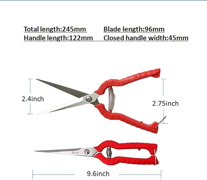 2pack Zsling Extra Long Edge Stainless Steel Pruning Shears Fruit Trees Bonsai Sharp Garden Scissors Tool