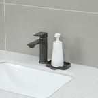 Silicone Bathroom Soap Dishes with Drain Spout-Bathroom and Kitchen Sink Organizer,Sponge Holder,Dish Soap Tray,Perfect for Dispenser,Scrubber,Bottle,Cup on Sink or Counter-Coffee 4.9"×3.2"