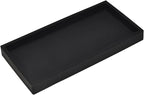 DNC 2PC 7.9" Small Bathroom Vanity Tray for Counter, Silicone Kitchen Sink Soap Tray for Countertop Dish Holder Dispenser Toilet Tank Desk Organizer Black
