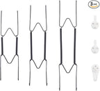 Bilillo 3-Piece Stainless Steel Wall Plate Hangers, 8/10/12 Inch Invisible Decorative Wire Plate Holders with 3 Pieces Wall Hooks for 8 to 14 Inch (Black)