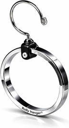Rolly Hanger® Closet Space Saver – Premium Rotating Aluminum Organizer for Belts, Ties, Hats & Handbags – Heavy Duty 360° Swivel – Declutter & Maximize Storage (1 Pack)