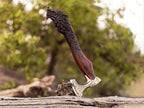 Qepaa Crafts® Viking Axe – 20" Fenrir Carved Norse Hatchet | Hand-Forged High Carbon Steel Axe with Ashwood Handle & Leather Sheath (LHA)