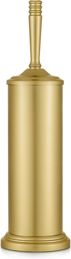 Gold Toilet Brush and Holder Set, Stainless Steel Toilet Brush for Bathroom,Heavy Duty Gold Toilet Bowl Brush and Holder,Deep Cleaning Modern Toilet Cleaner Brush -Space Saving, Covered Brush, Durable