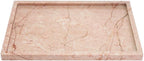 Real Luxurious Natural Marble Vanity Tray Genuine Marble Storage Tray for Home Decor Stone Tray for Bathroom/Kitchen/Vanity/Dresser Non-Resin/Non-Ceramic/Cream Rose
