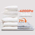 Vacbird Vacuum Seal Bags for Clothing with Rechargeable Cordless Pump, 12 Pack Compression Packing Bags, Space Saver Storage for Seasonal Clothes Bedding Blanket Pillows Comforters Luggage Travel