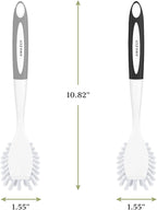Amazer Dish Brush, 2 Pack Dish Scrubber with Handle, Kitchen Dishes Brushes, Scrub Brush with Stiff Bristles for Cleaning, Sink, Pots, Pans