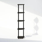 Furinno Turn-N-Tube Storage Shelves, 5-Tier Book Shelf, Corner Shelf, Toolless Open Shelves, for Organization and Storage, Living Room, Home Office, Hallway, Bedroom, Espresso
