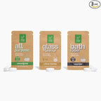 Green Llama Eco-Friendly Cleaning Refill Tablets Variety Pack - Multi-Surface, Glass & Bathroom Cleaners with Natural Essential Oils in Compostable Packaging, Biodegradable, Family & Pet Safe
