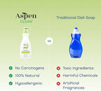 AspenClean Natural Dish Soap and Refill Eucalyptus and Rosemary - 100% Natural, Organic, Baby-Safe, Pet-Friendly, Vegan, Cruelty-Free, Biodegradable - EWG VERIFIED & EcoCert Certified