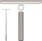 Extendable Shower Squeegee for Glass Doors, Shower Squeegee with 10-Inch Silicone Blade, Telescoping Handle for Windows and Shower Glass, Silver