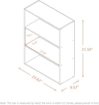 Basic Open Shelf Bookcase - 3-Tier Wooden Cube Storage Shelves Split Bookshelf, White