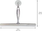 iDesign Bathroom Shower Squeegee with Wall Hook - Set of 2 - Clear/Stainless Steel