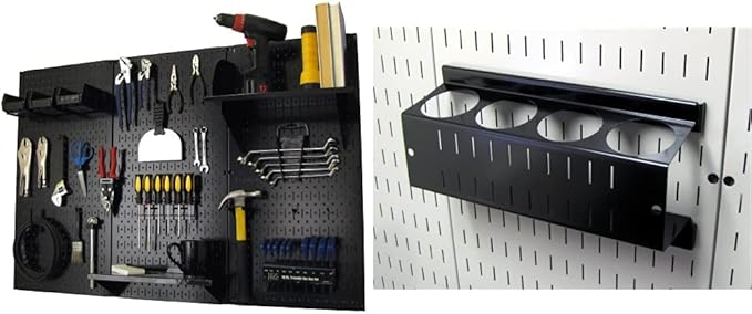 Wall Control Pegboard Metal Organizer, 4 ft. Black, Storage Rack with Rust Resistant Finish
