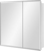 Bathroom Medicine Cabinet with Beveled Edge Mirrored Door 30 x 26 inch, Recessed or Surface Mount, with Adjustable Glass Shelves
