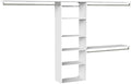 ClosetMaid SuiteSymphony Hanging Closet Kit Includes (1) Tower, (3) Closet Rods, (6) Shelves, and (3) Top Shelves w/Brackets, White