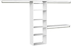 ClosetMaid SuiteSymphony Hanging Closet Kit Includes (1) Tower, (3) Closet Rods, (6) Shelves, and (3) Top Shelves w/Brackets, White