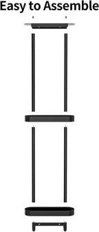 STWWO Bathroom Towel Storage, 36.4 Inch Towel Racks for Bathroom Wall Mounted with Shower Caddy with Metal Shelf, Black