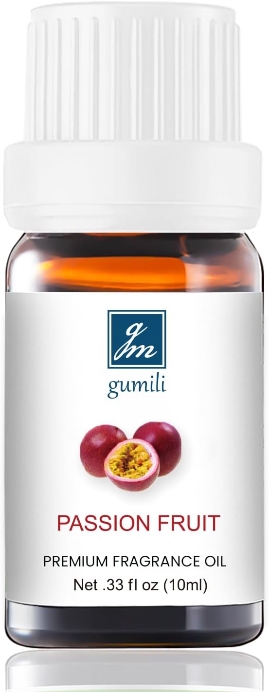 Passion Fruit Oil - Pure Organic Scent for for Aromatherapy, Diffusers, Spray, Skin & Hair Care, Massage, DIY Candles & Soap, Perfume - Fruity Fragrance, 10mL