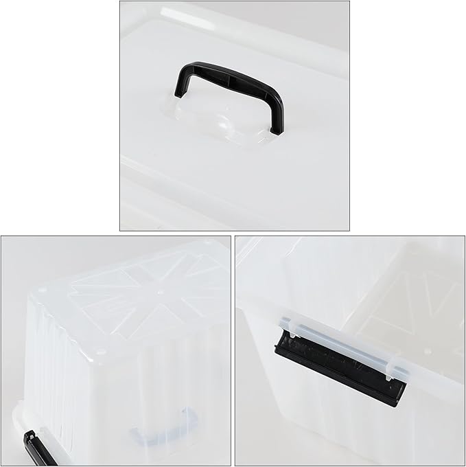 18 Quart Storage Boxes, 4-Pack Clear Plastic Storage Bins with Lids