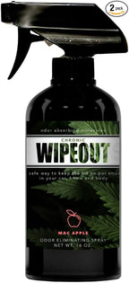 Chronic Wipeout Smoke Odor Eliminator Spray For Strong Odor - Highly Effective for Deodorizing Homes, Clothes, Cars, Office, Hands, & Hair from Smoke Smells - 1 16 oz Bottle Apple Fragrance
