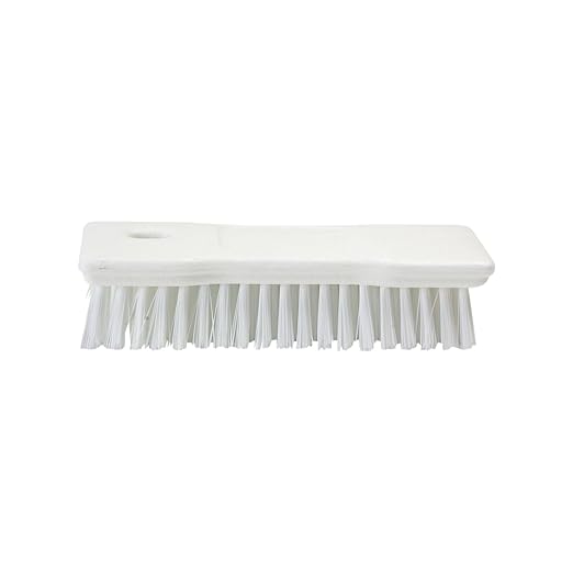 SPARTA Comfort Grip Scrub Brush Hand Brush for Bathroom, Kitchens, Countertop, Plastic, 8 Inches, White