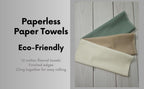 Paperless Towels, 12-12" X 10" Washable Paper Towels, Reusable Paper Towels, 100% Cotton (Sage)