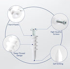 Wall Anchors, Drywall Anchors and Screws Kit #8 100PCS Self Drilling Drywall Anchor and Screws for Drywall, Sheetrock, Plaster Wall Hanging and Mounting 50-75lbs(50 Pairs)