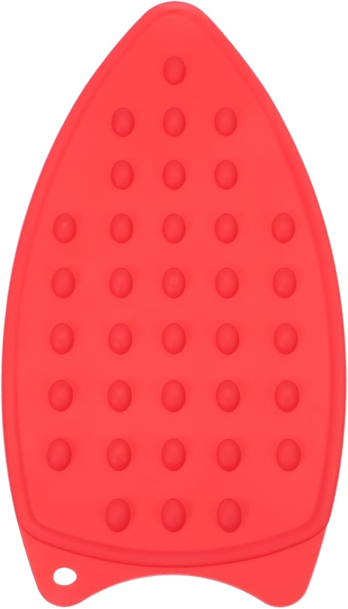 PATIKIL Silicone Iron Rest Pad, Multipurpose Hot Heat Resistant Iron Rest Plate Protective Pad for Ironing Board Hot Resistant Steamer Steam Compact Mat, Red