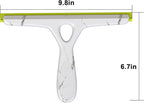 Window Squeegee with Ergonomic Handle, Shower Squeegee for Glass Doors, White and Green, Non-Slip Grip, Glass Cleaning Tool for Windows(Set of 2)