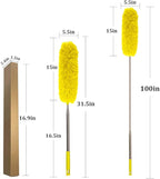 DELUX Microfiber Feather Duster Extendable Cobweb Duster with 100 inches Extra Long Pole, Bendable Head & Scratch-Resistant Hat for Cleaning Ceiling Fan, High Ceiling, Blinds, Furniture & Cars