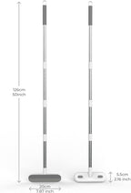 Window Screen Cleaner | 2 in 1 Multifunctional Screen Brush & Floor Cleaner | Extra Long Handle | 4 Foot Handle | Portable Household Squeegee | Includes Cleaning Wipes, White/Gray