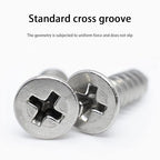 M4 Wood Screws Assortment Fasteners Kit 530Pcs,304 Stainless Steel Self-Tapping Screws,Phillips Drive Sheet Metal Screws Set,Countersunk Flat Head Assorted Screws,Self Tapping Screws for Metal