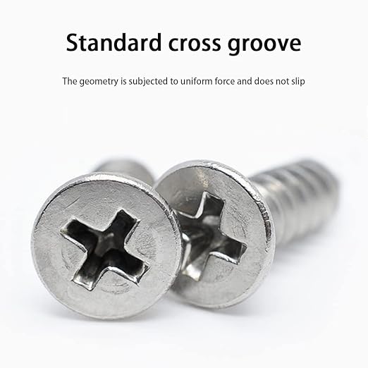 M4 Wood Screws Assortment Fasteners Kit 530Pcs,304 Stainless Steel Self-Tapping Screws,Phillips Drive Sheet Metal Screws Set,Countersunk Flat Head Assorted Screws,Self Tapping Screws for Metal