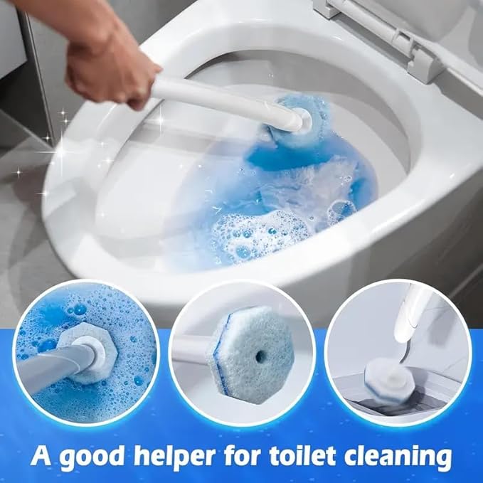 Disposable Toilet Wand Refill Compatible with Clorox, 50 Count Disposable Heads for Deep Cleaning