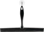 iDesign Bathroom Shower Squeegee with Wall Hook - Black/Clear