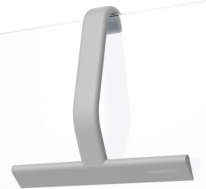 JustHang Shower Squeegee for Glass Doors, All-One-Piece Silicone with Built-in Hook Design for Easy Hanging and Cleaning, 10 Inch Gray