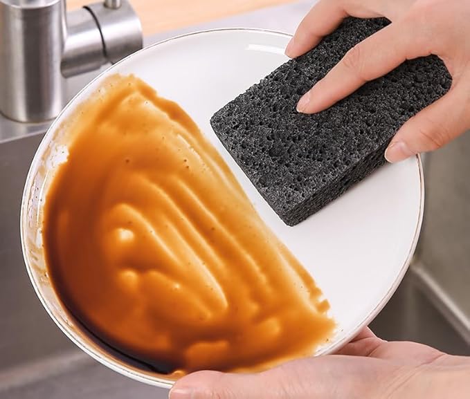 24 - Pack Non-Scratch Scrub Sponges - Sponges for Dishes and Washing Dishes, Cleaning Sponges for Kitchen Home and More（Black）