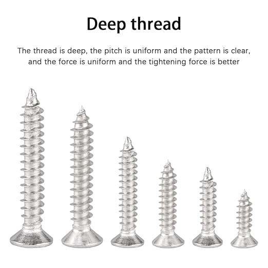 M3 M4 M5 Wood Screws Assortment Kit 450Pcs,304 Stainless Steel Self-Tapping Screws for Metal,Phillips Drive Screws Set,Countersunk Flat Head Assorted Screws,Sheet Metal Screw Set Assortment