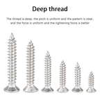 M4 Wood Screws Assortment Fasteners Kit 530Pcs,304 Stainless Steel Self-Tapping Screws,Phillips Drive Sheet Metal Screws Set,Countersunk Flat Head Assorted Screws,Self Tapping Screws for Metal