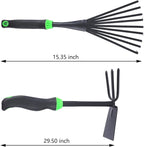 7-Piece Aluminum Alloy Heavy Duty Gardening Tool Set – Rust Proof, Ergonomic Handle, Includes Shovels, Rakes, Hoes & More for Gardening Enthusiasts