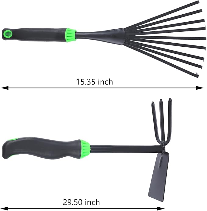 7-Piece Aluminum Alloy Heavy Duty Gardening Tool Set – Rust Proof, Ergonomic Handle, Includes Shovels, Rakes, Hoes & More for Gardening Enthusiasts