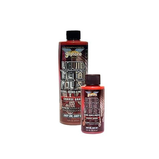Gliptone Liquid Metal Polish, (Coarse Grade) 16 Fl Oz, for Aluminum, Copper, Brass, Magnesium & Bronze, Cleans, Seals & Protects, No Ammonia, Acid or Water, Restores Brilliant Shine