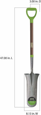 AMES 2531900 16-Inch Tempered Steel Drain Spade with Fiberglass Handle, 47
