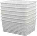 Pekky White Plastic Storage Basket, Kitchen Organizer, Set of 6