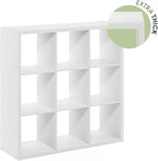 Furinno Cubicle Open Back Decorative Cube Storage Organizer, 9-Cube, White