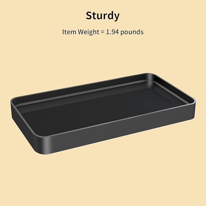 YUMORE Counter Organizer for Bathroom Decor,Bathroom Organizer Countertop,Tempered Glass Storage Shelves, Makeup Tray for Vanity & Bathtub (1 Tier-Pro Max)