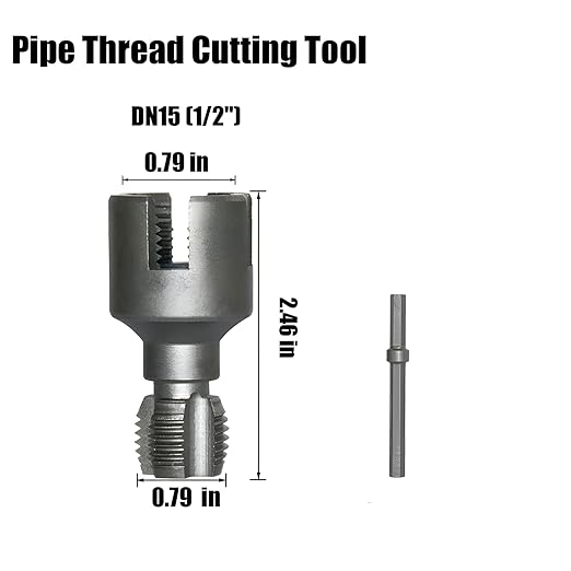 2025 New Dual-Function Pipe Thread Cutting Tool, Integrated Internal & External Pipe Threading Tool, Electric Drill Compatible PVC Pipe Threader Kit, 1/2" 、3/4" Dies, for Home Repair (1/2")