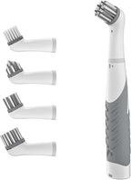 Electric Cleaning Brush with 4 in 1 Multiple Brush Heads, Indoor Household Cordless Motorized Brush for Bathroom Toilet Kitchen Tile Crevice(Grey)