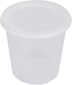 Restaurantware Plastic Food Container 100 Pack of 32 oz Clear Microwave-Safe Storage Container With Lid Leakproof Round Shape Disposable Freezer-Safe